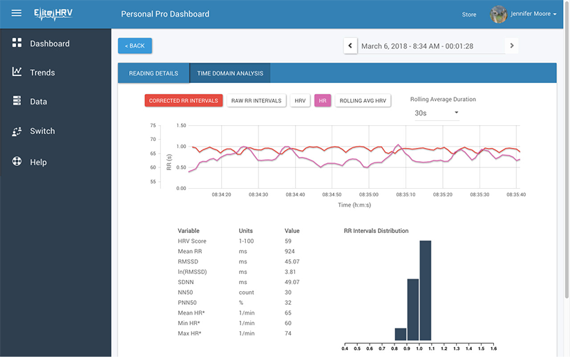 Elite HRV screenshot 2
